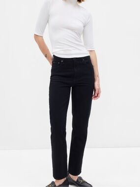 GAP Cheeky Straight High Rise Black Jeans